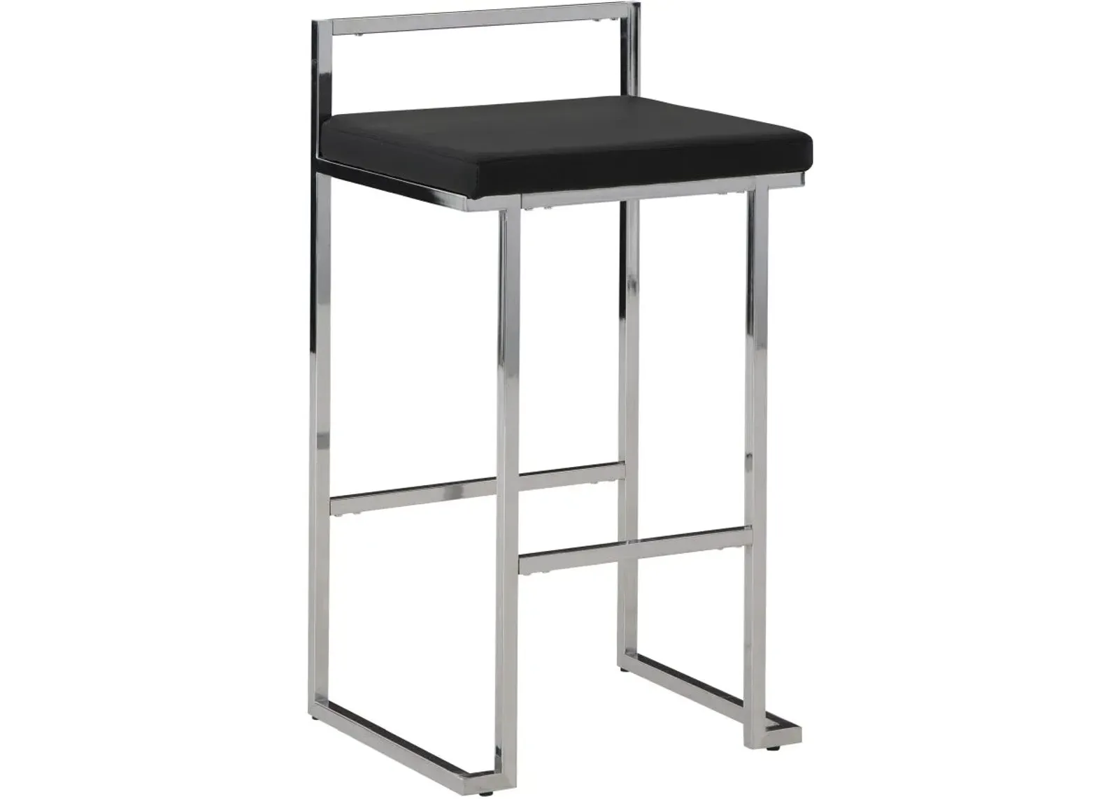 Signature Design by Ashley® Madanere Black/Chrome Bar Height Bar Stool - Set of 2