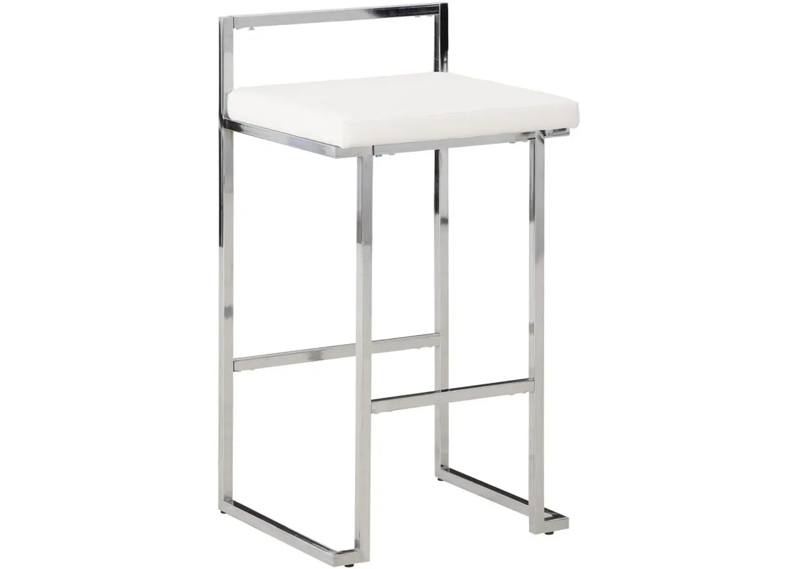 Signature Design by Ashley® Madanere White/Chrome Counter Height Bar Stool - Set of 2