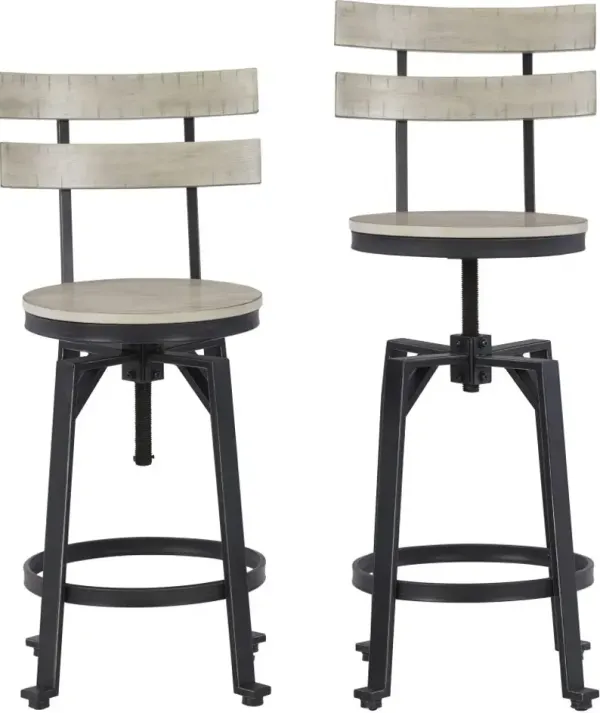 Signature Design by Ashley® Karisslyn Whitewash/Black Counter Height Stool - Set of 2