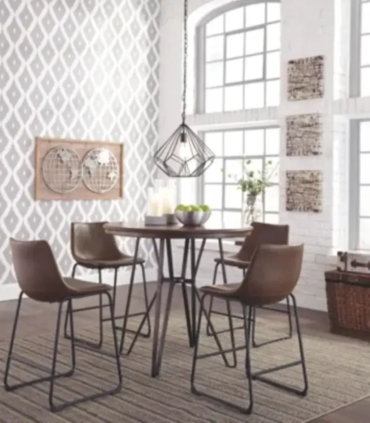 Signature Design by Ashley® Centiar Brown/Black Upholstered Barstool - Set of 2