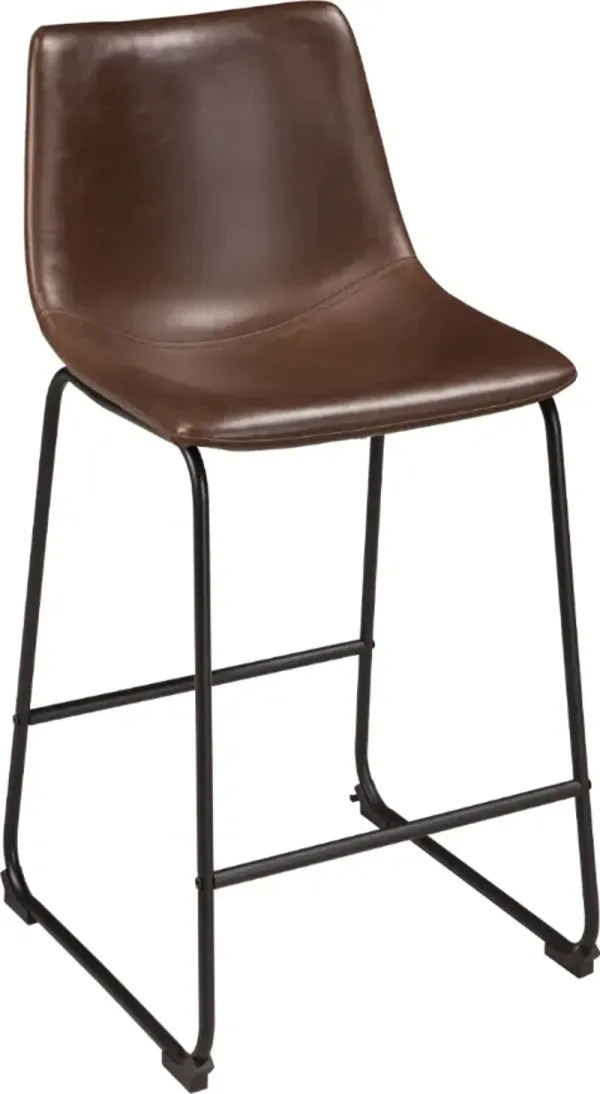 Signature Design by Ashley® Centiar Brown/Black Upholstered Barstool - Set of 2