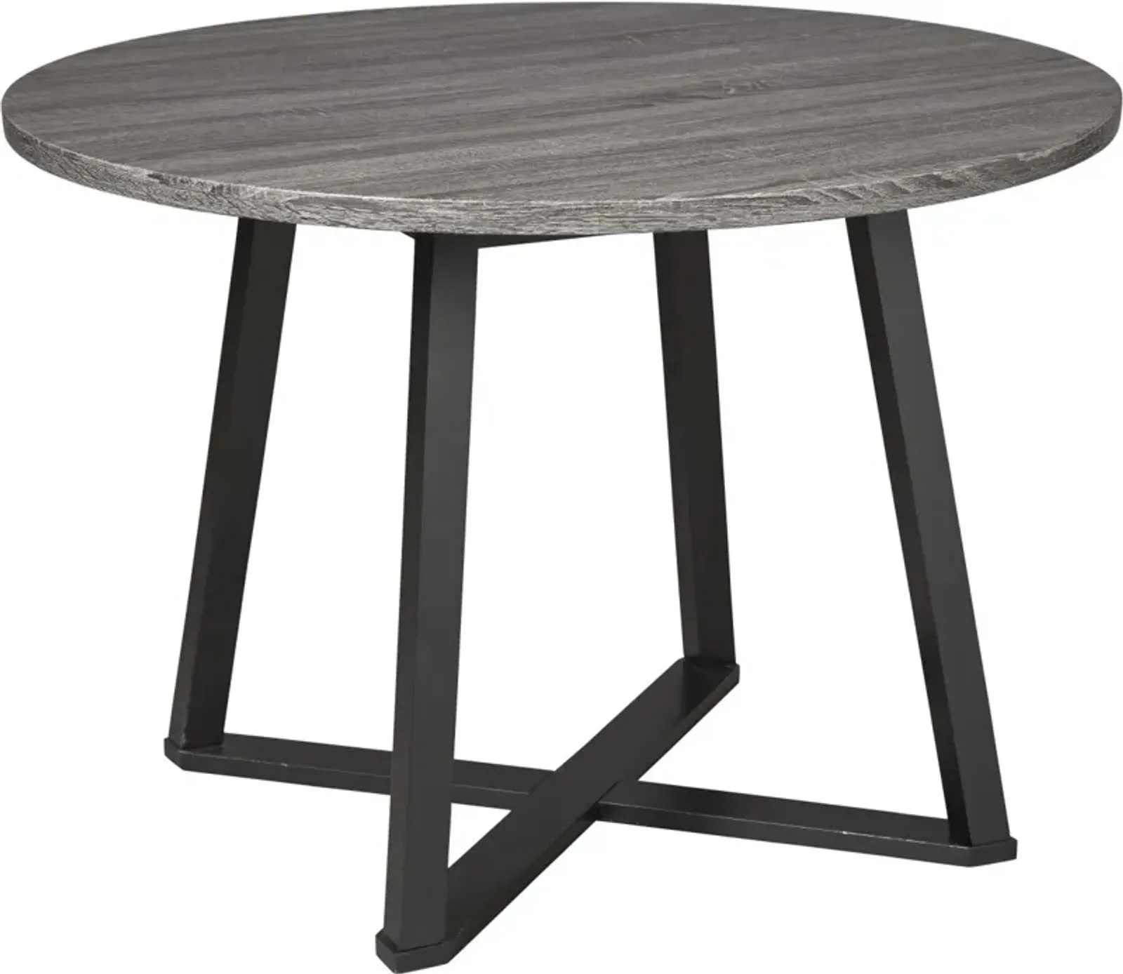 Signature Design by Ashley® Centiar Gray Round Dining Room Table with Black Base