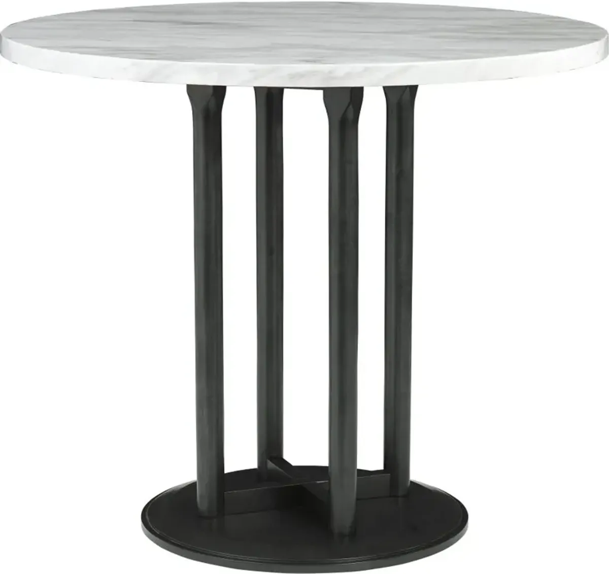 Signature Design by Ashley® Centiar White Counter Height Dining Table with Black Base