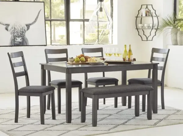 Signature Design by Ashley® Bridson 6-Piece Gray Dining Table Set