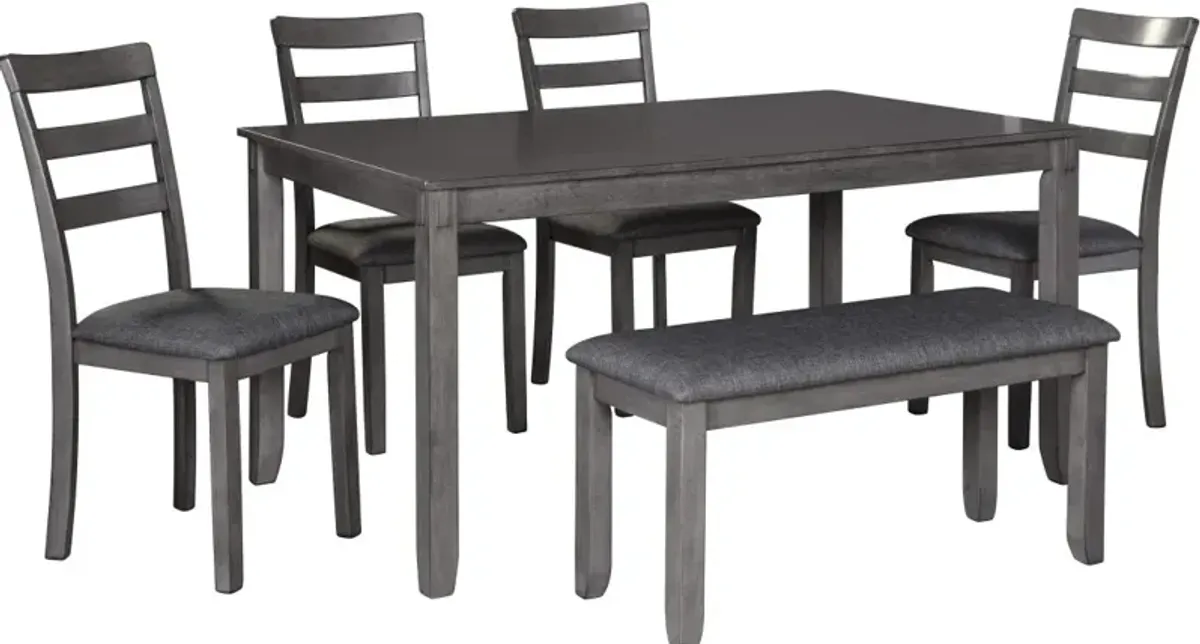 Signature Design by Ashley® Bridson 6-Piece Gray Dining Table Set