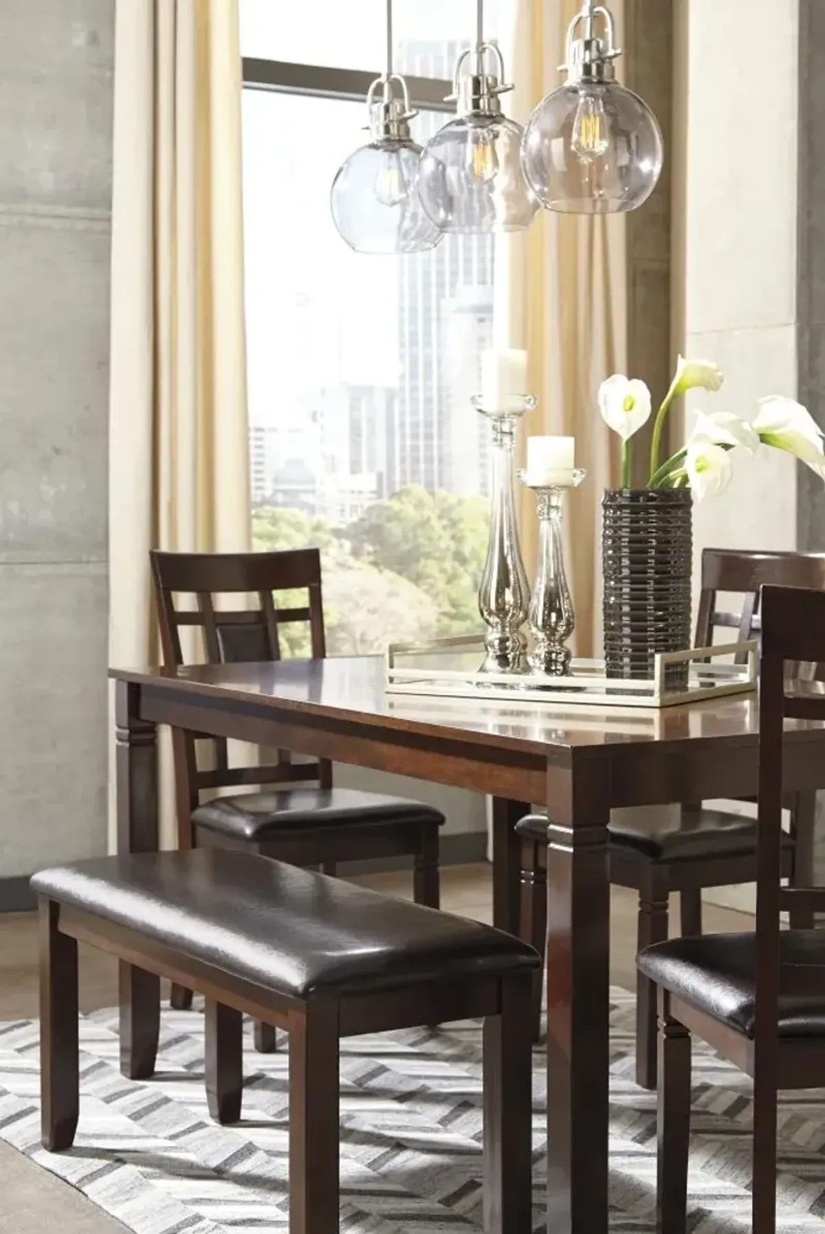 Signature Design by Ashley® Bennox 6-Piece Brown Dining Table Set
