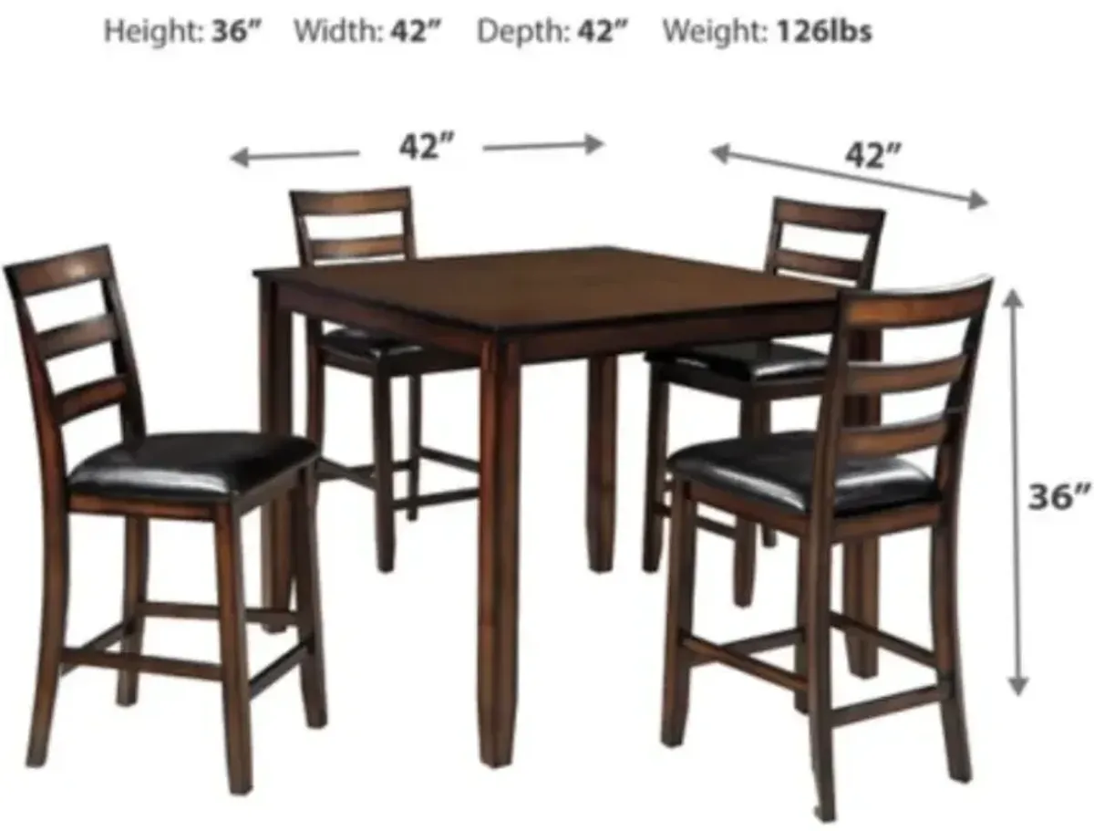 Signature Design by Ashley® Coviar 5-Piece Brown Counter Height Dining Set