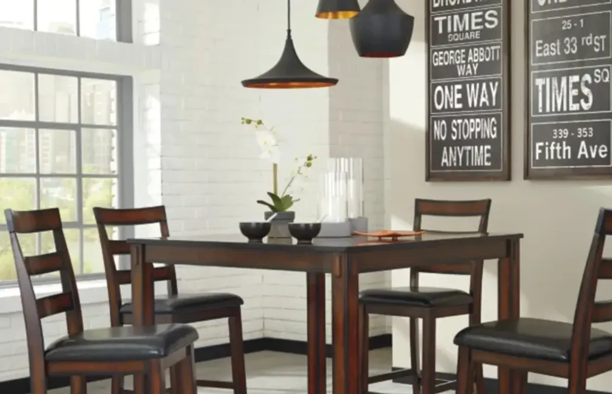 Signature Design by Ashley® Coviar 5-Piece Brown Counter Height Dining Set