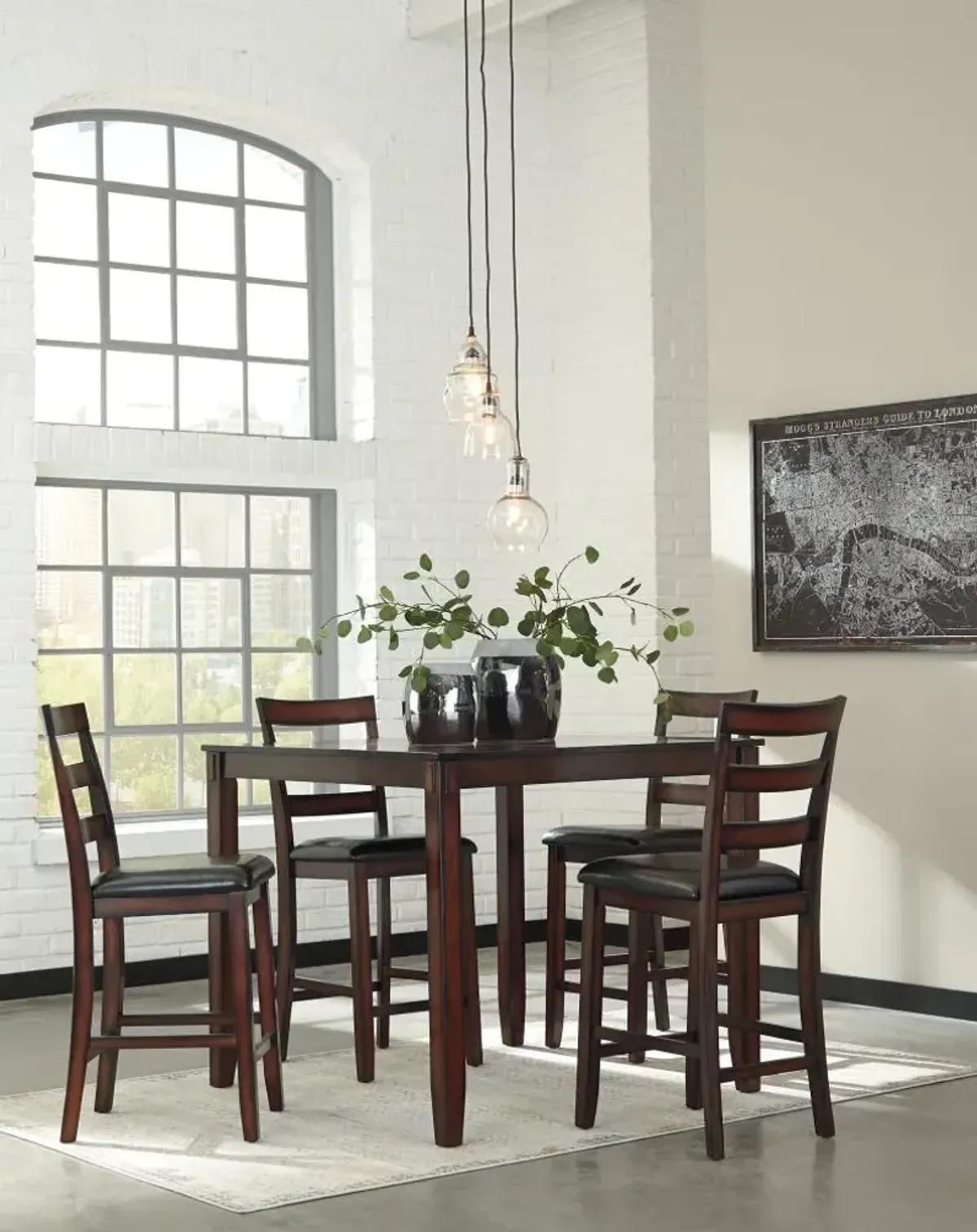 Signature Design by Ashley® Coviar 5-Piece Brown Counter Height Dining Set
