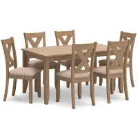 Signature Design by Ashley® Sanbriar 7-Piece Light Brown Dining Table Sets
