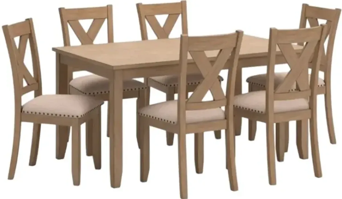 Signature Design by Ashley® Sanbriar 7-Piece Light Brown Dining Table Sets