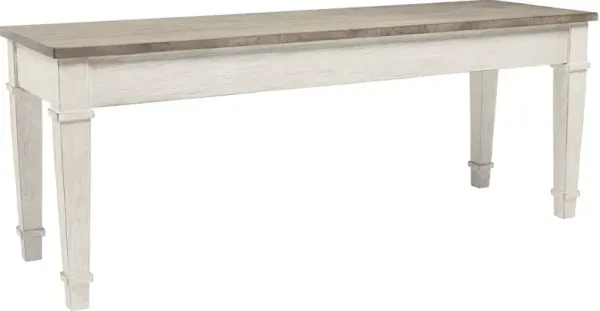 Signature Design by Ashley® Skempton Distressed Grayish White Storage Bench