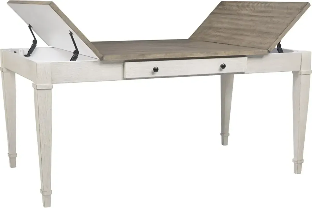 Signature Design by Ashley® Skempton Light Brown Dining Table with White Tapper Legs
