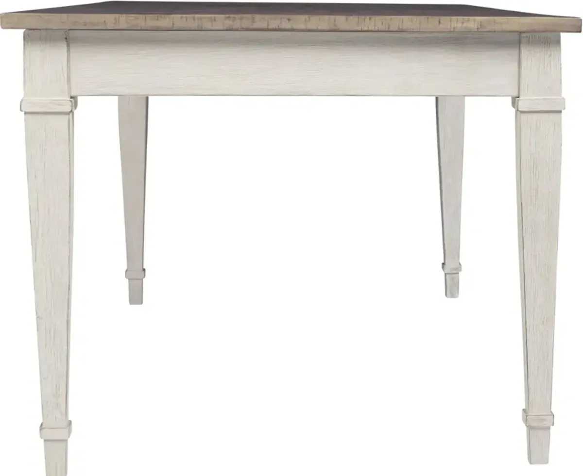 Signature Design by Ashley® Skempton Light Brown Dining Table with White Tapper Legs