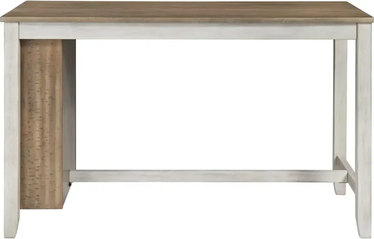 Signature Design by Ashley® Skempton Light Brown Counter Height Dining Table with White Trestle Legs 