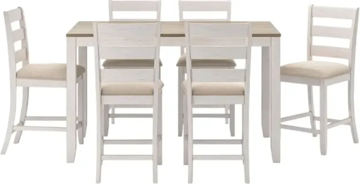 Signature Design by Ashley® Skempton 7-Piece Light Brown/White Counter Height Dining Set