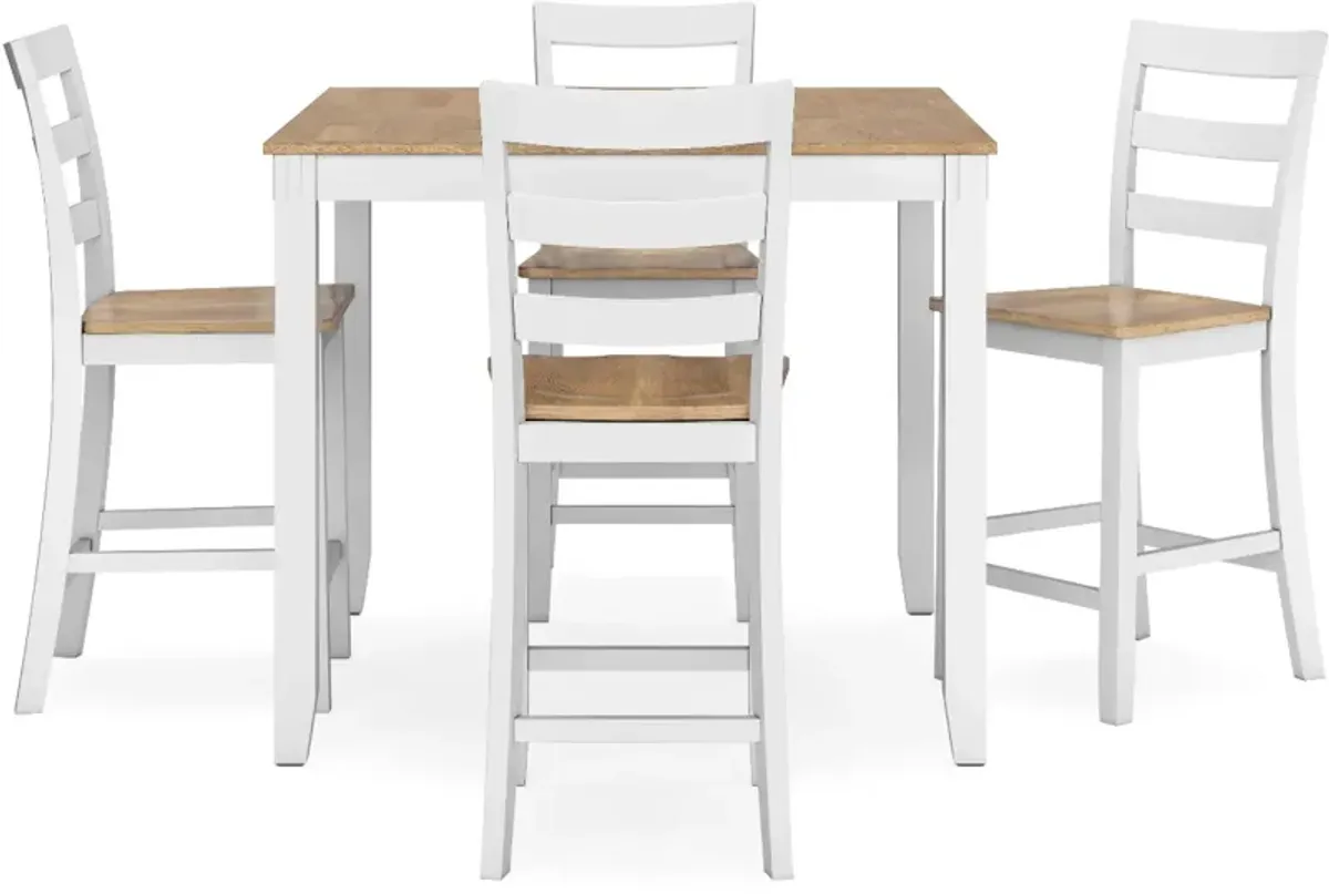 Signature Design by Ashley® Gesthaven 5-Piece Natural/White Counter Height Dining Table Set