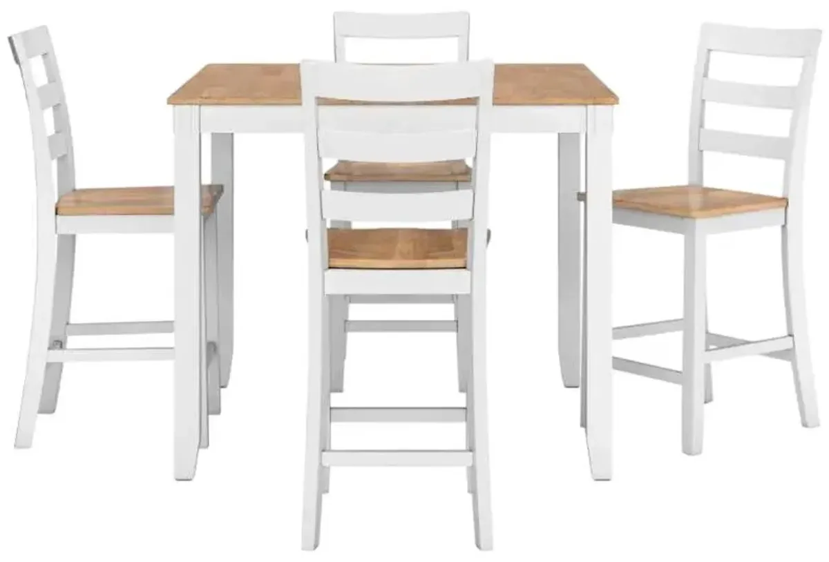 Signature Design by Ashley® Gesthaven 5-Piece Natural/White Counter Height Dining Table Set