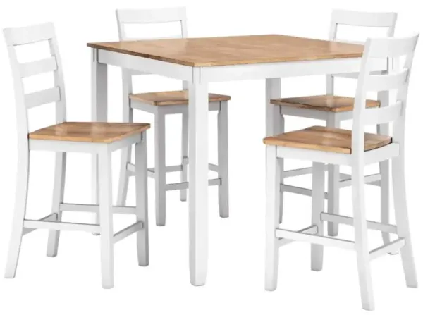 Signature Design by Ashley® Gesthaven 5-Piece Natural/White Counter Height Dining Table Set