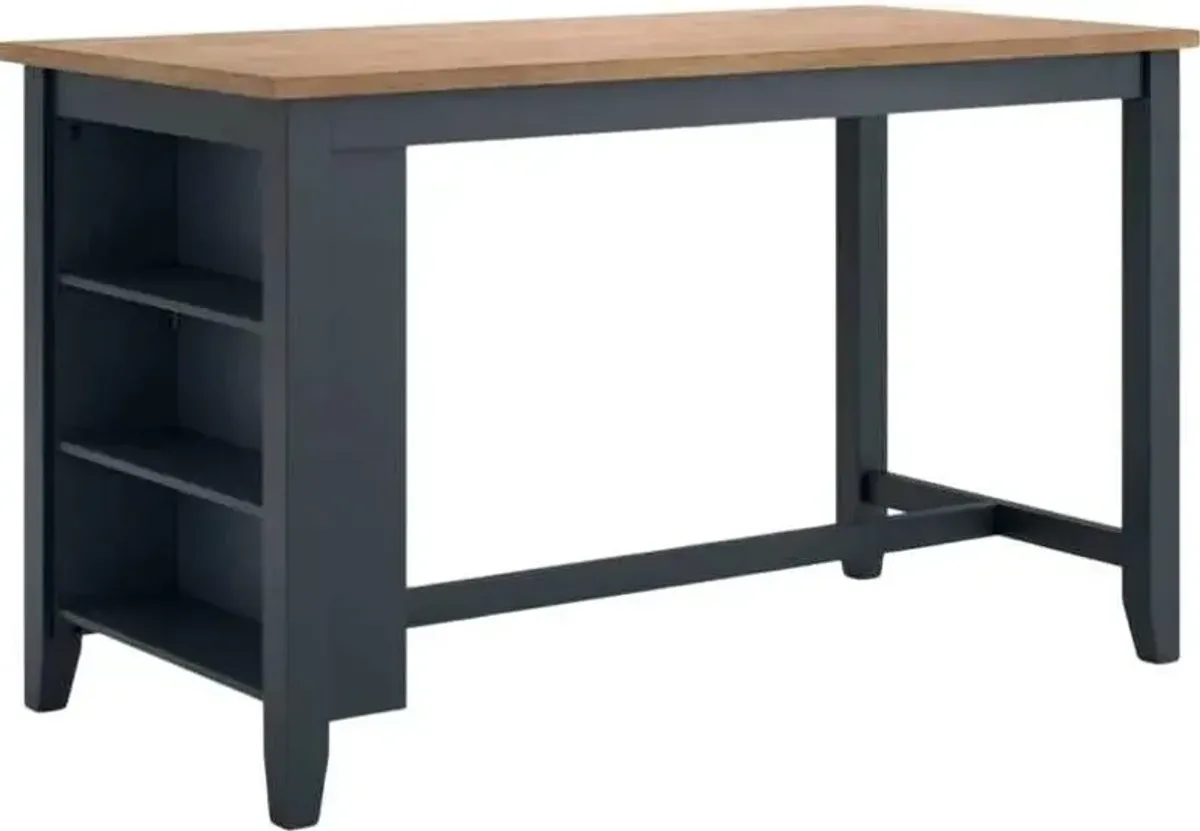 Signature Design by Ashley® Gesthaven Natural Rectangular Counter Height Dining Table with Blue Base