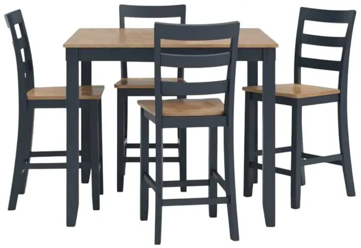 Signature Design by Ashley® Gesthaven 5-Piece Blue/Natural Counter Height Dining Table Set