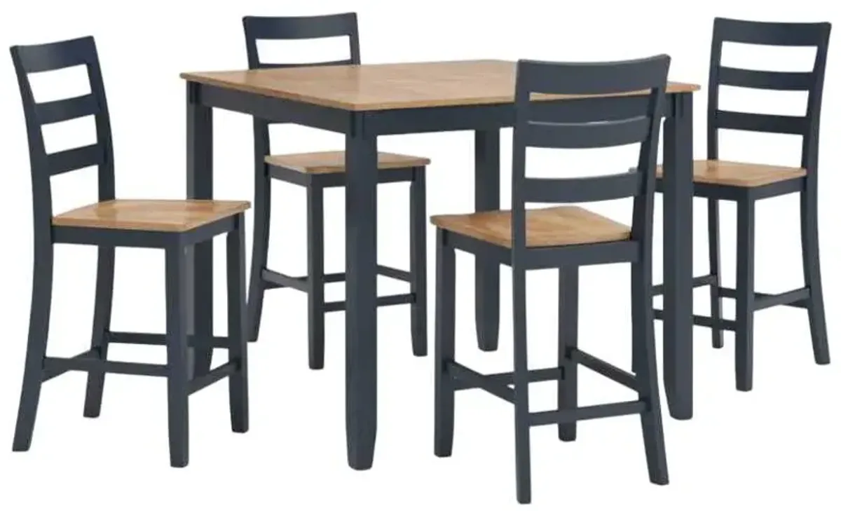 Signature Design by Ashley® Gesthaven 5-Piece Blue/Natural Counter Height Dining Table Set