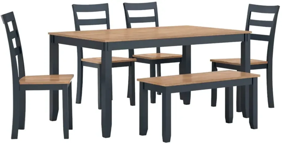 Signature Design by Ashley® Gesthaven 6-Piece Blue/Natural Dining Table Set