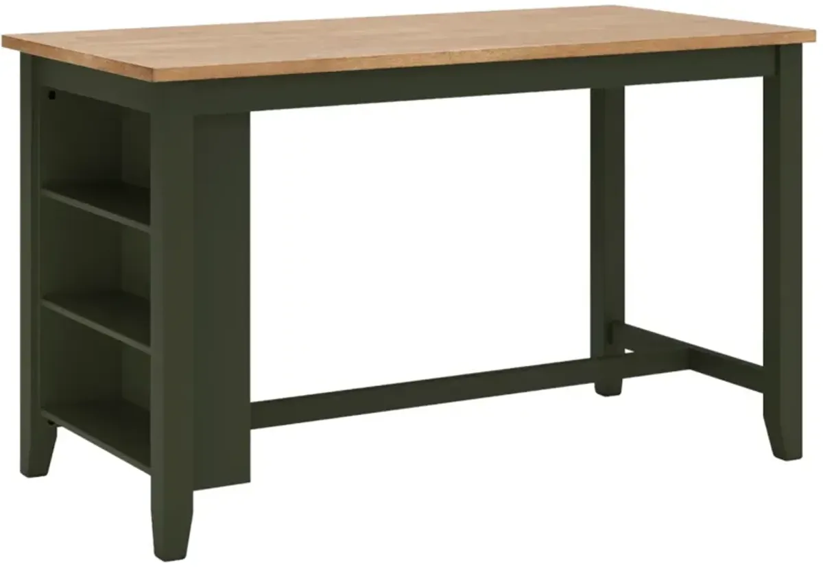 Signature Design by Ashley® Gesthaven Natural Counter Height Dining Table witn Green Base