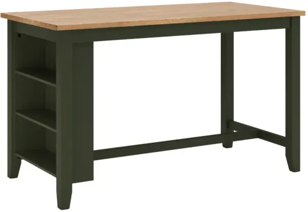 Signature Design by Ashley® Gesthaven Natural Counter Height Dining Table witn Green Base