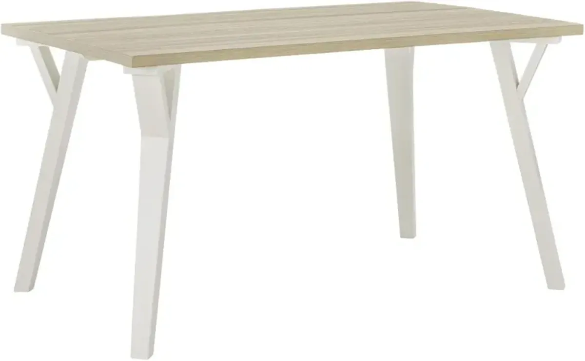 Signature Design by Ashley® Grannen Natural Rectangular Dining Table with White Base