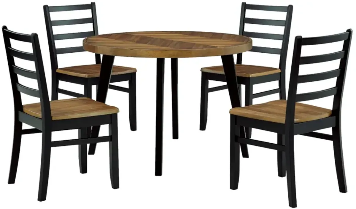 Signature Design by Ashley® Blondon 5-Piece Black/Brown Dining Set