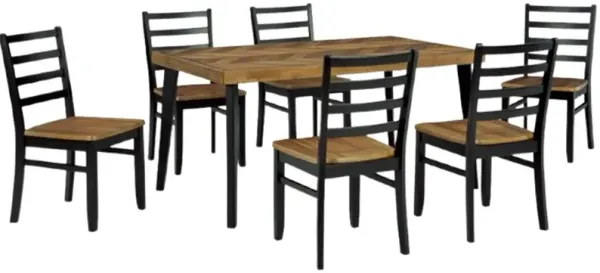 Signature Design by Ashley® Blondon 7-Piece Black/Brown Dining Table Set