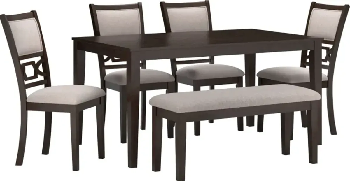 Signature Design by Ashley® Langwest 6-Piece Cherry Brown Dining Room Set