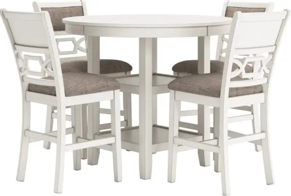 Signature Design by Ashley® Erinberg 5-Piece Antique White Counter Dining Set