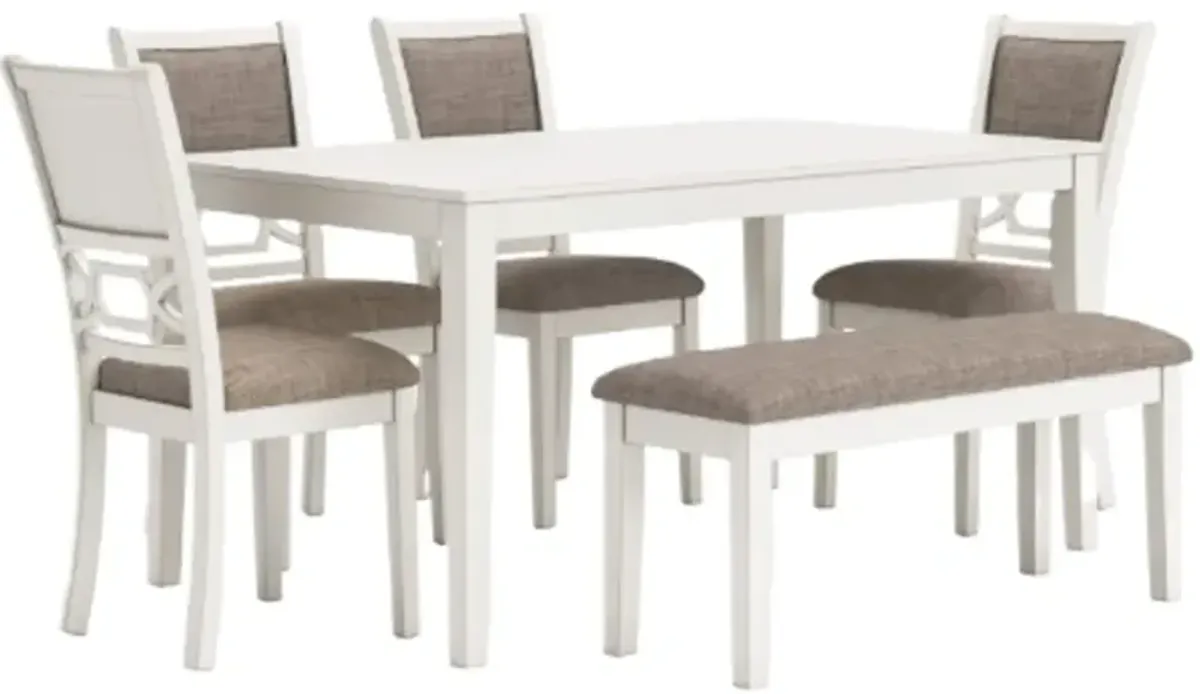 Signature Design by Ashley® Erinberg 6-Piece Antique White Dining Set