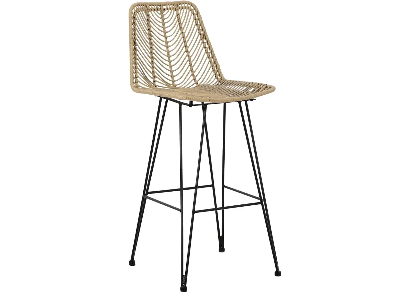 Signature Design by Ashley® Angentree Natural/Black Bar Height Bar Stool - Set of 2