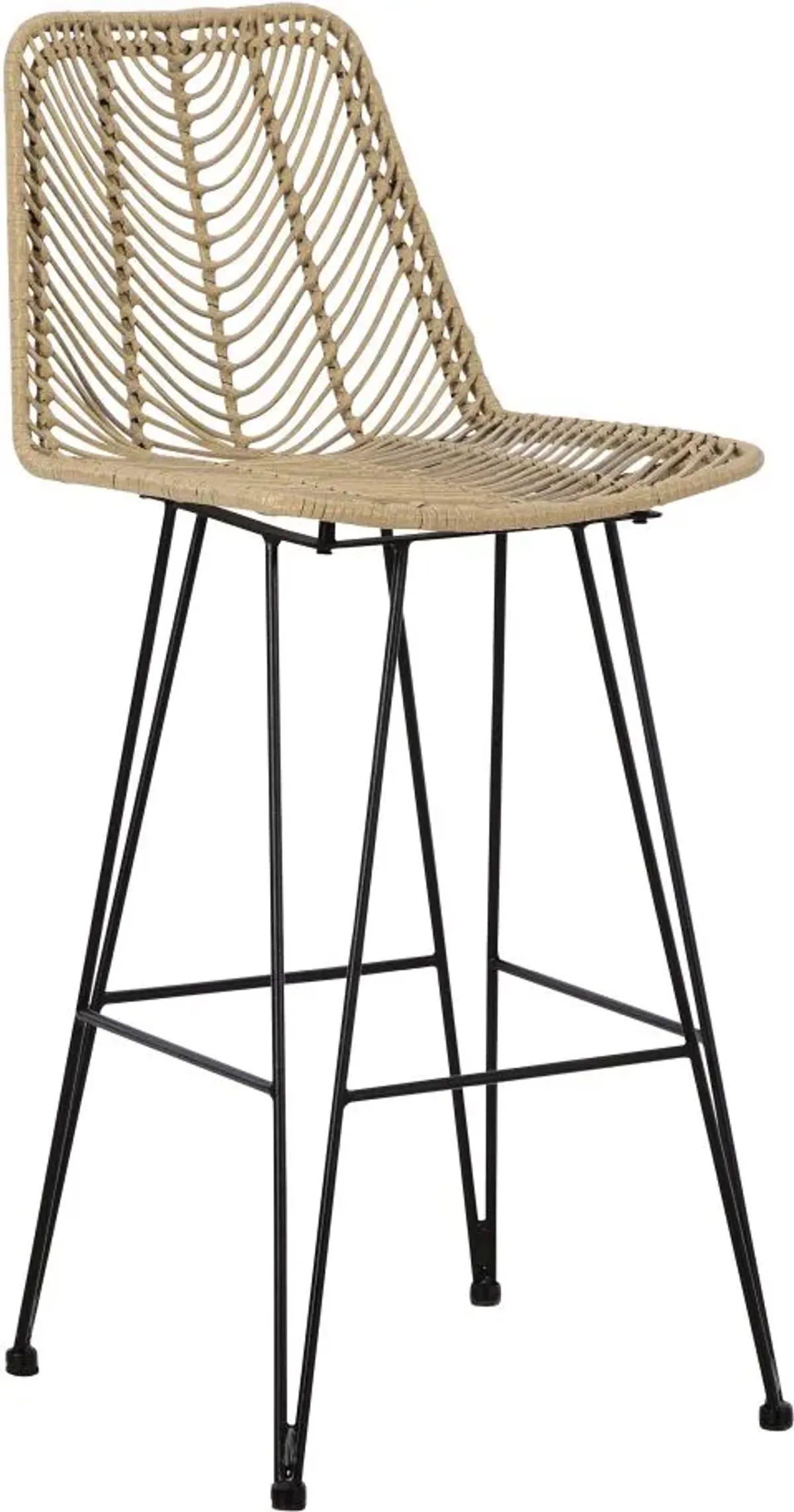 Signature Design by Ashley® Angentree Natural/Black Bar Height Bar Stool - Set of 2