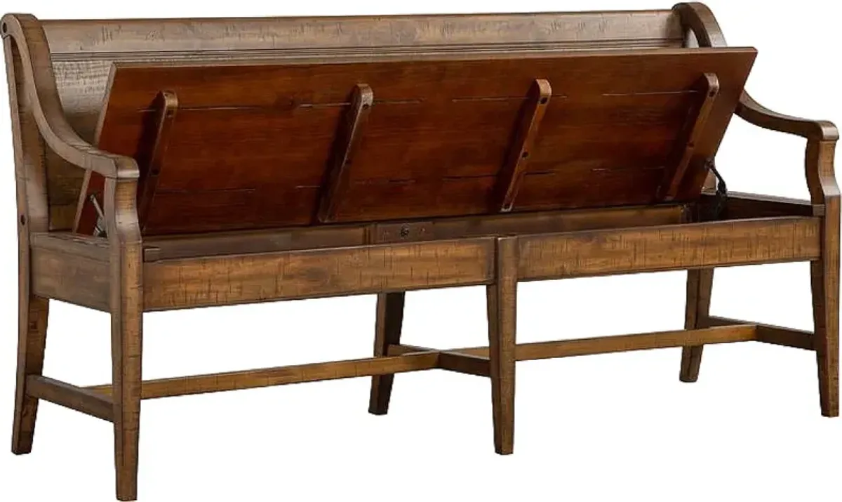 Magnussen Home® Bay Creek Toasted Nutmeg Bench with Back