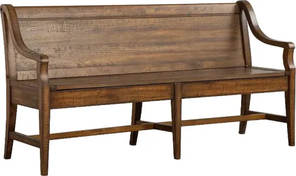 Magnussen Home® Bay Creek Toasted Nutmeg Bench with Back