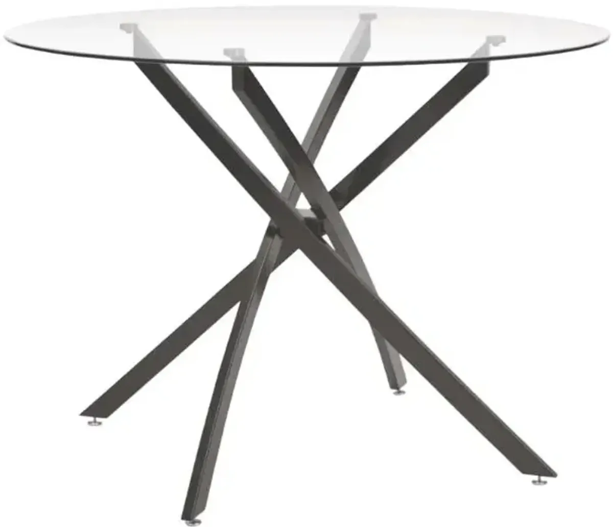 Signature Design by Ashley® Pharwynn Glass Top Dining Table with Black Base
