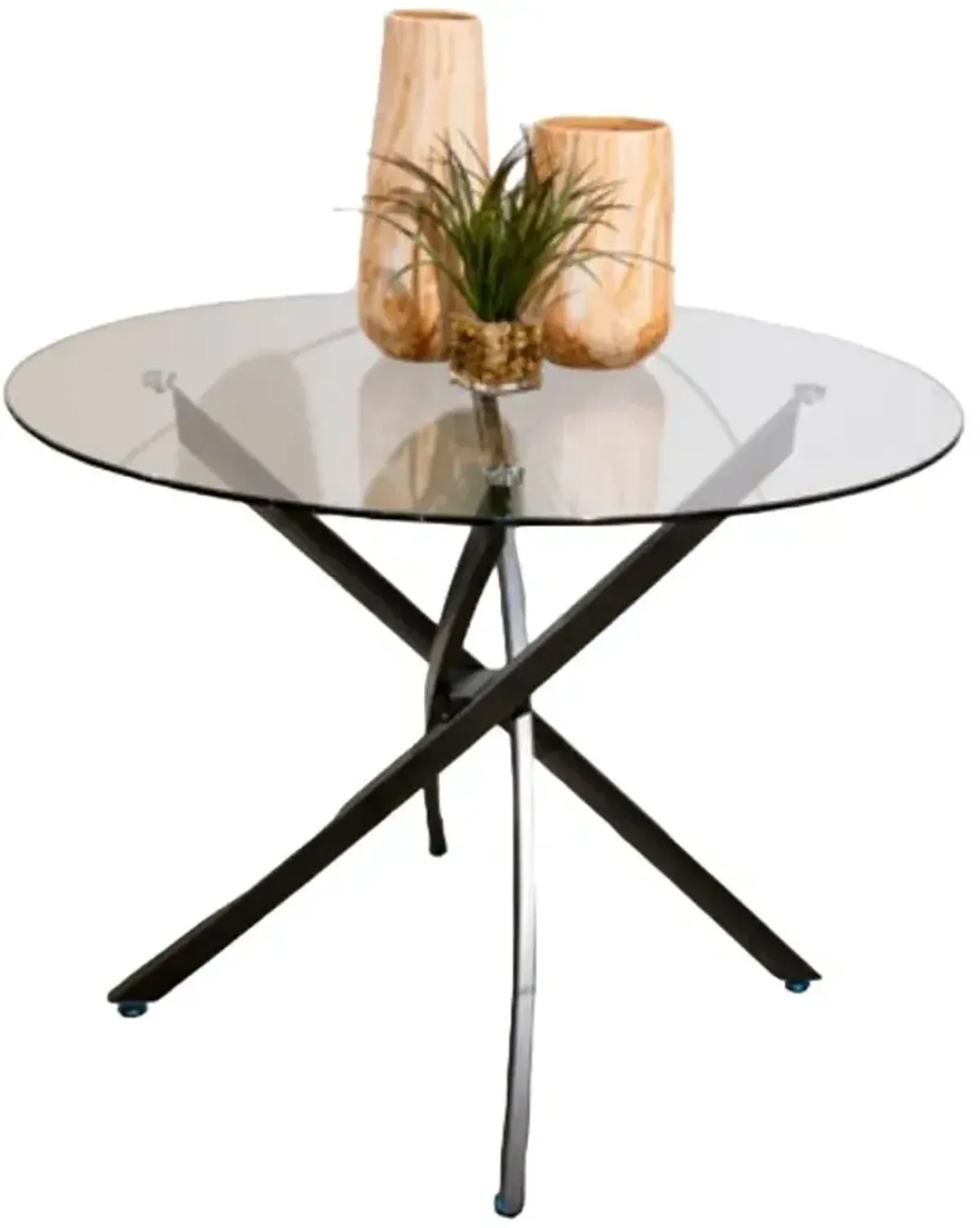 Signature Design by Ashley® Pharwynn Glass Top Dining Table with Black Base