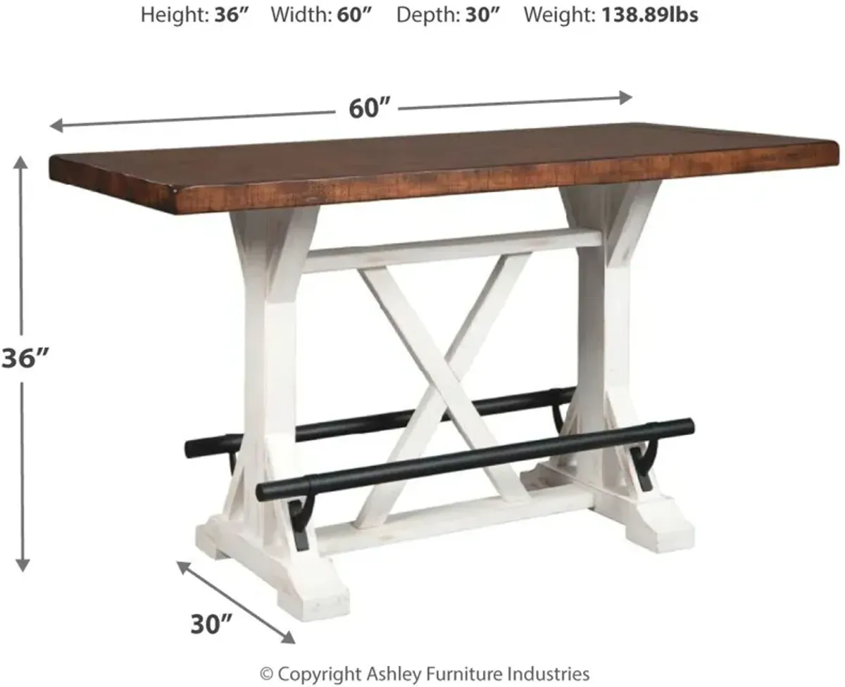 Signature Design by Ashley® Valebeck Brown Counter Height Dining Table with White Base