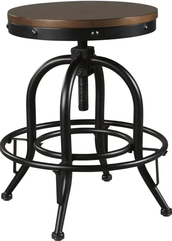 Signature Design by Ashley® Valebeck Black/Brown Swivel Bar Stool - Set of 2