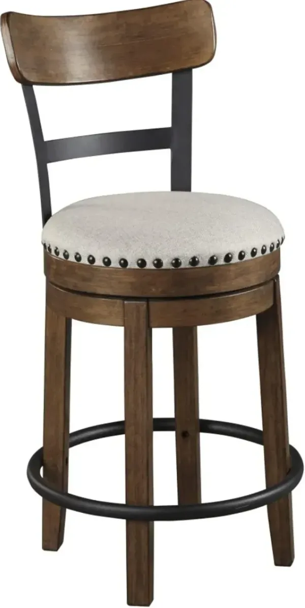 Signature Design by Ashley® Valebeck Brown Upholstered Swivel Bar Stool - Set of 2