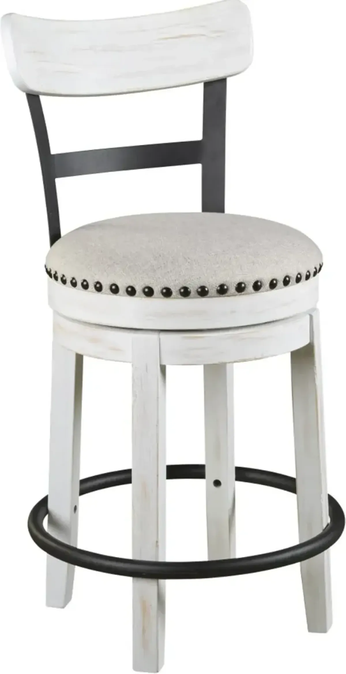 Signature Design by Ashley® Valebeck White Upholstered Swivel Bar Stool - Set of 2