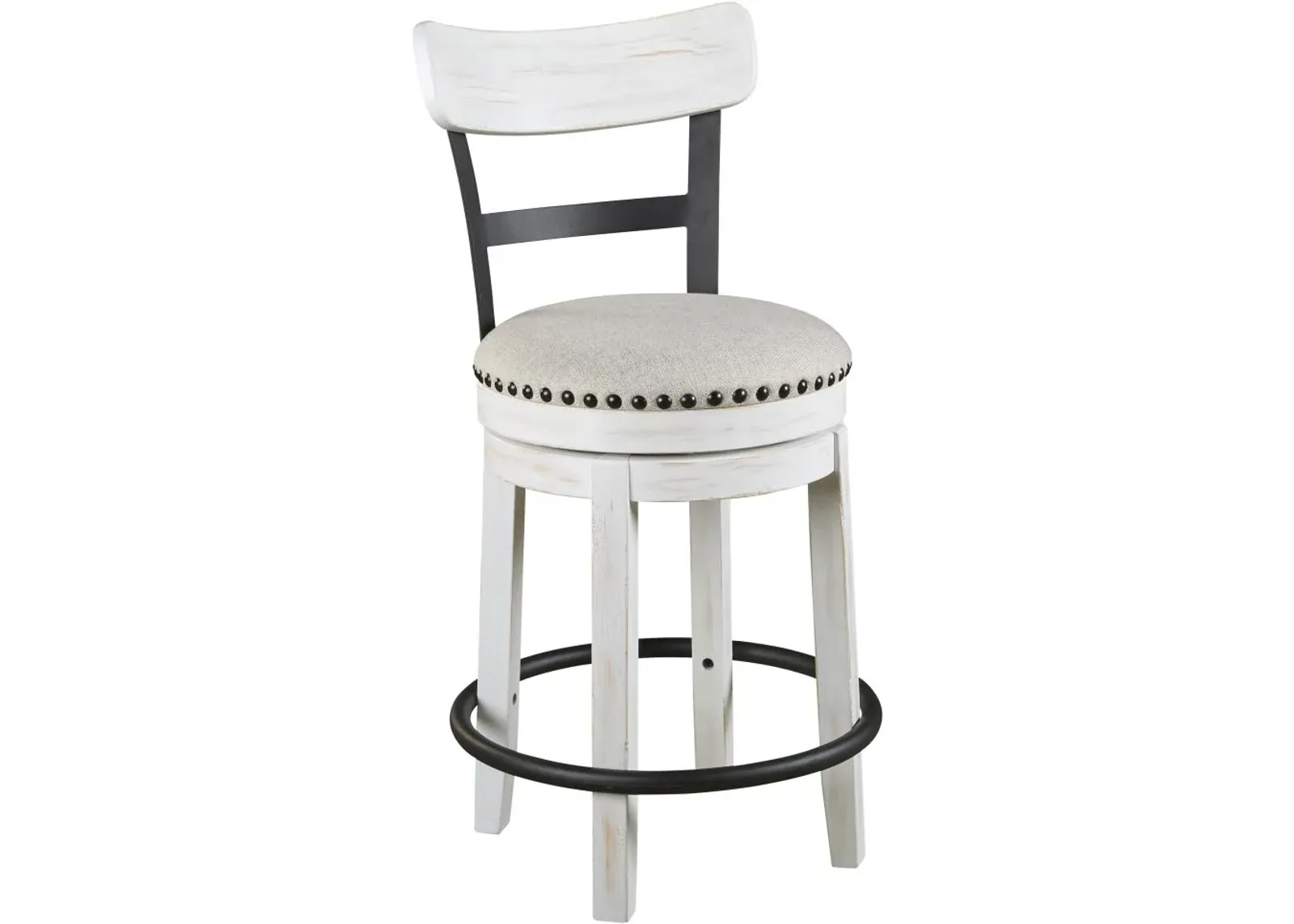 Signature Design by Ashley® Valebeck White Upholstered Swivel Bar Stool - Set of 2