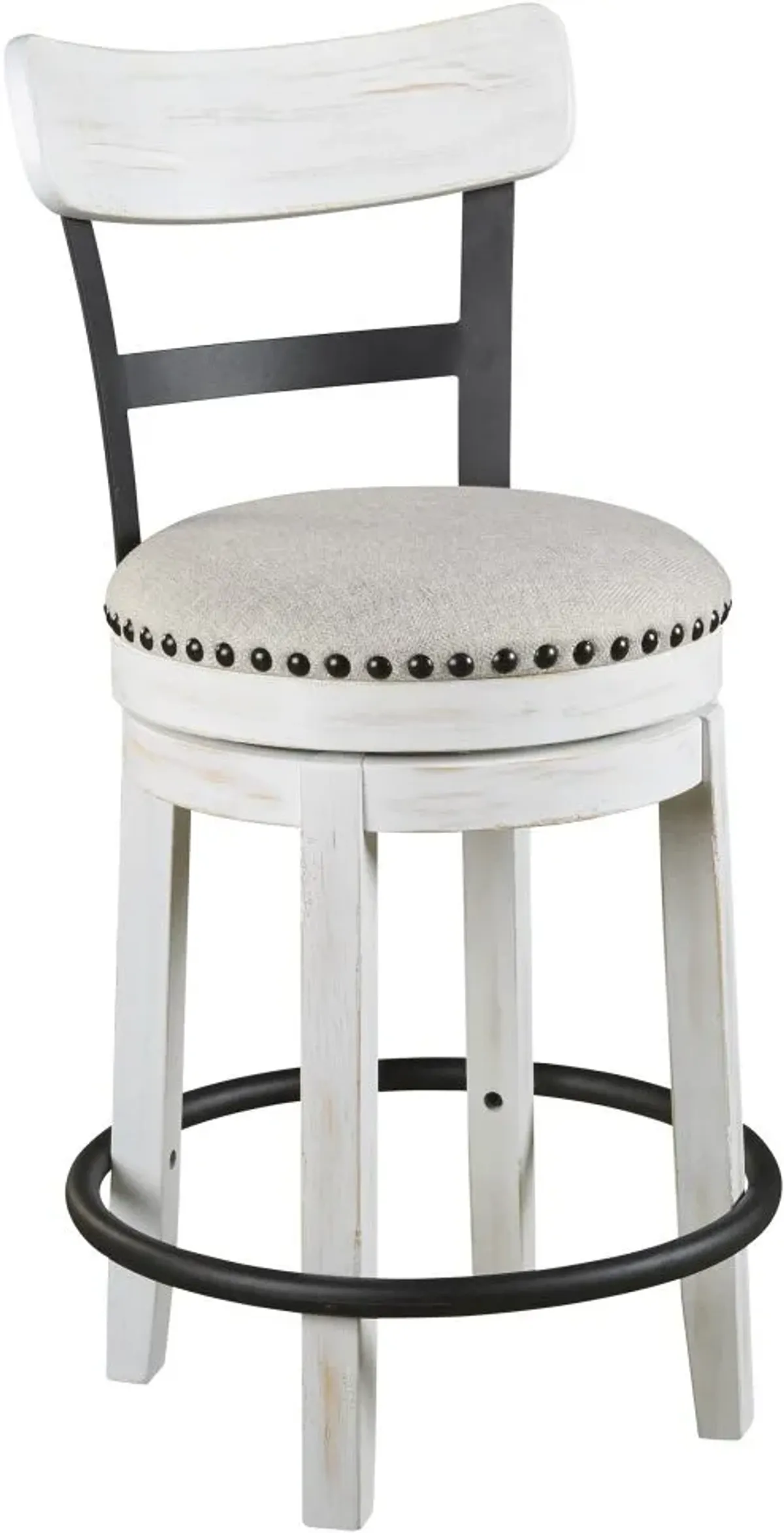 Signature Design by Ashley® Valebeck White Upholstered Swivel Bar Stool - Set of 2