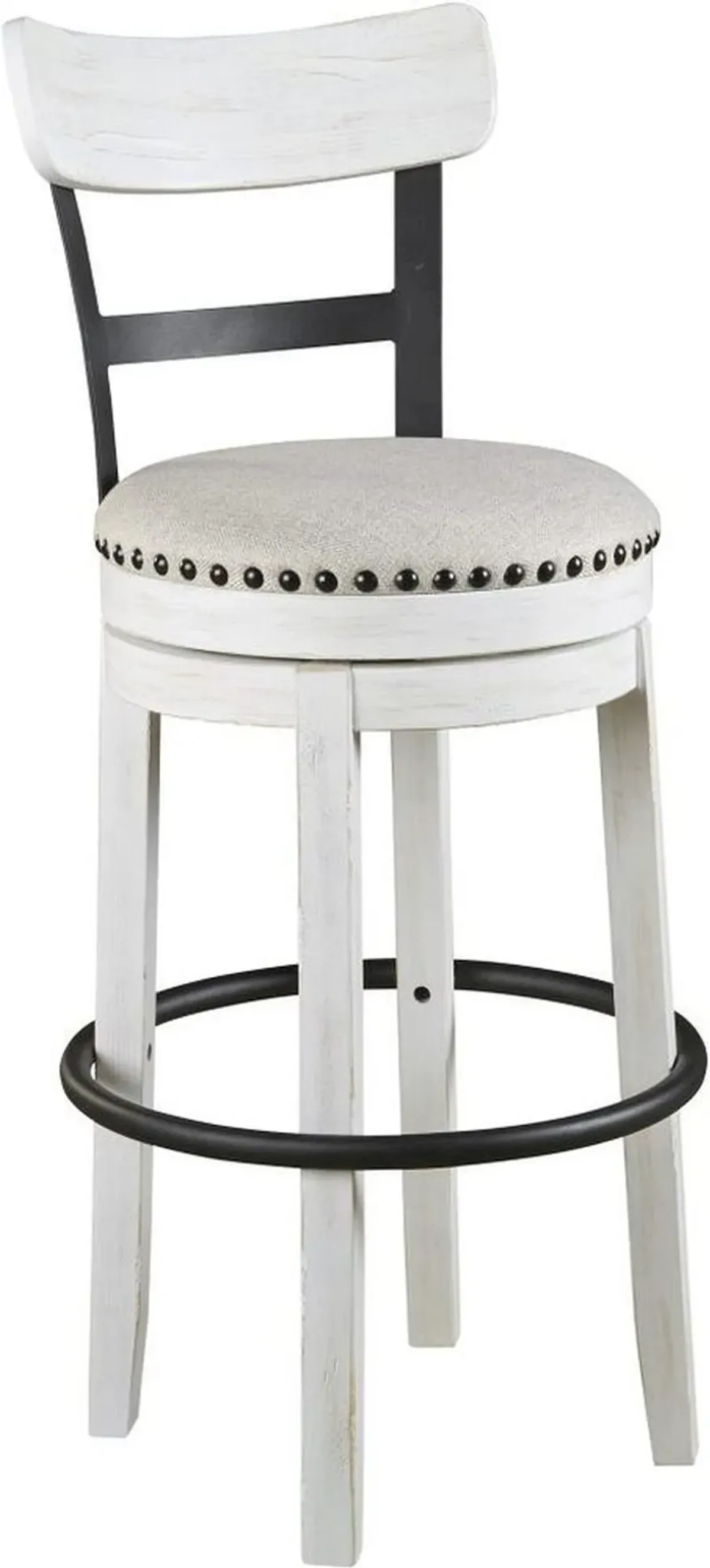 Signature Design by Ashley® Valebeck White Tall Upholstered Swivel Bar Stool - Set of 2