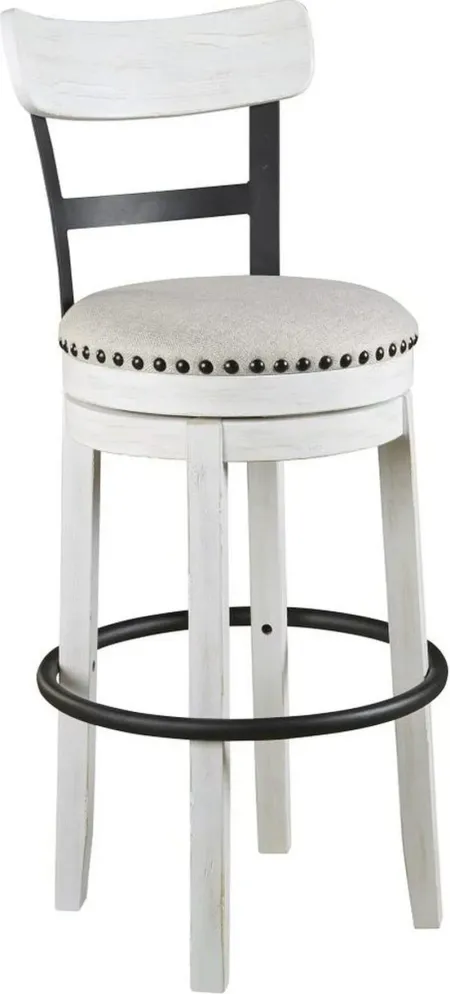 Signature Design by Ashley® Valebeck White Tall Upholstered Swivel Bar Stool - Set of 2