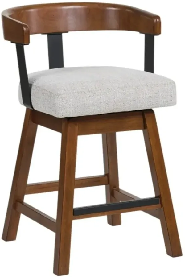 Signature Design by Ashley® Ralene Gray/Medium Brown Swivel Bar Stool